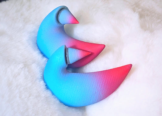 Teal and Pink Horn Earrings
