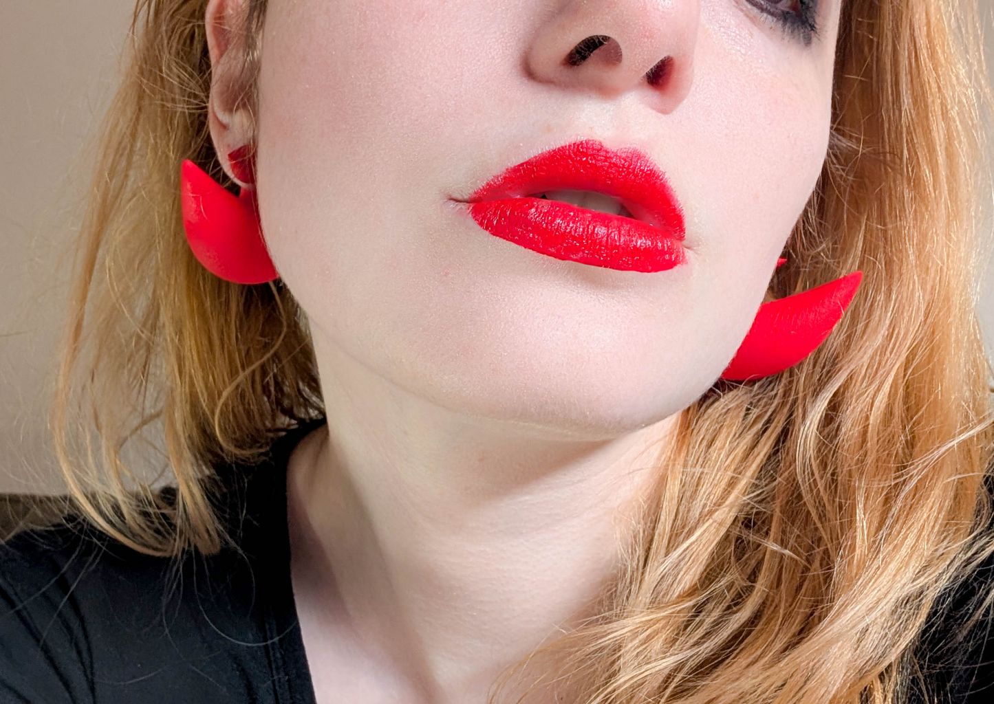 Red Horn Earrings