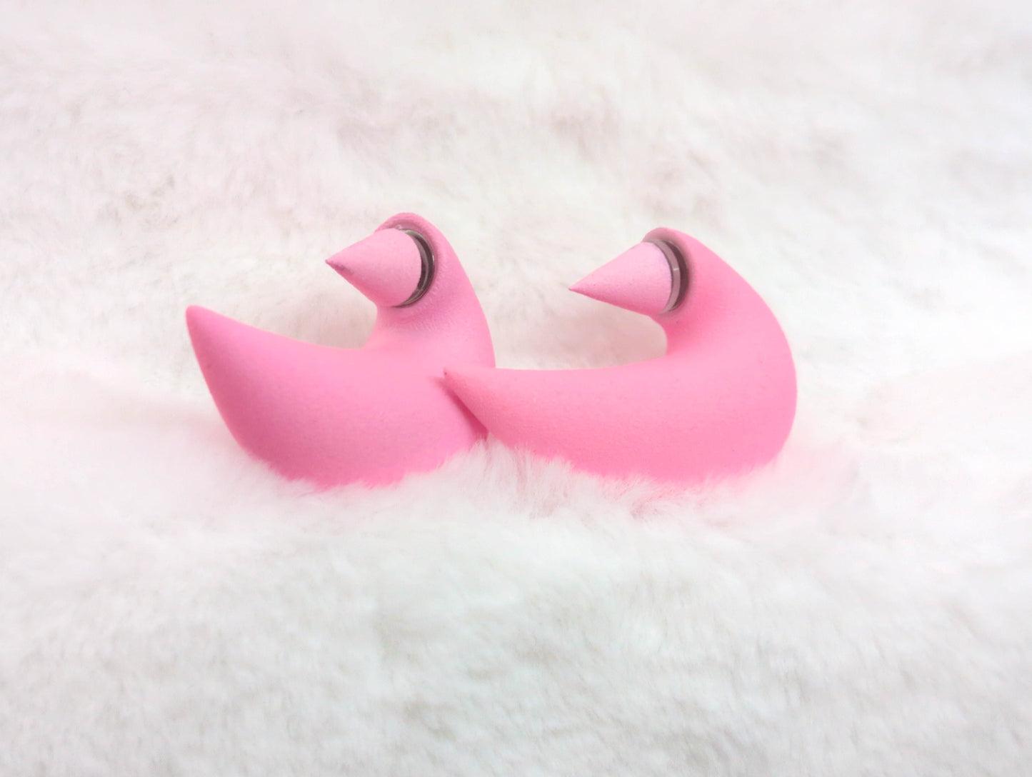 Pastel Pink Horn Earrings