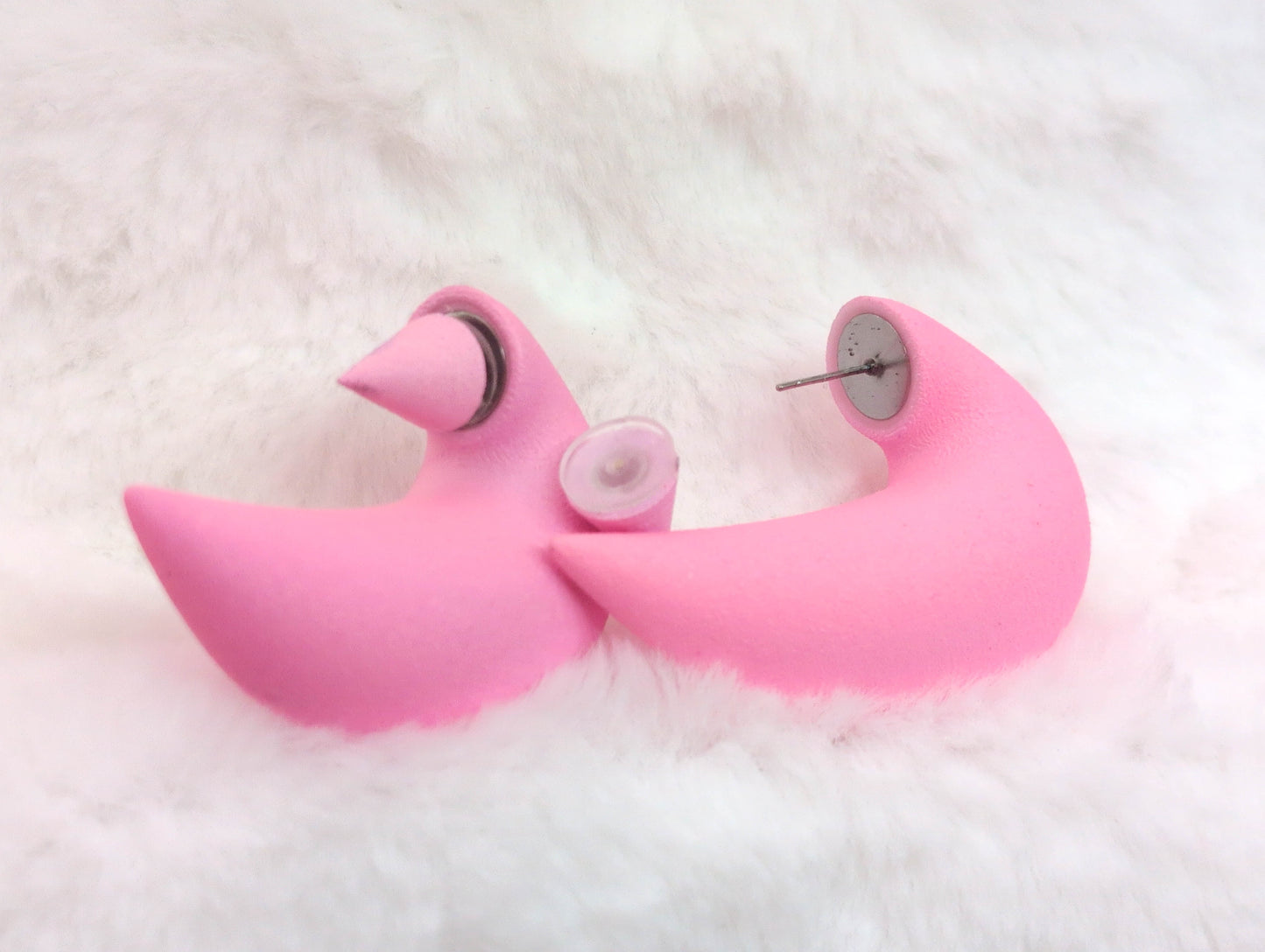 Pastel Pink Horn Earrings