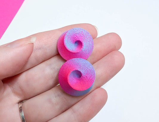 Hypersphere Stud Earrings — Neon Berry