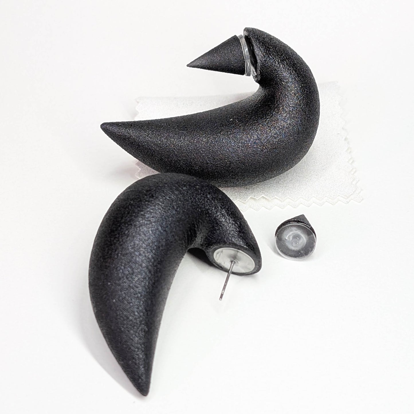 Neon Pink Horn Earrings