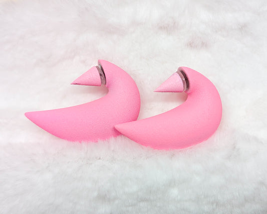 Pastel Pink Horn Earrings
