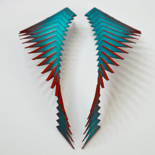 Teal and Red — Parazeph Earrings