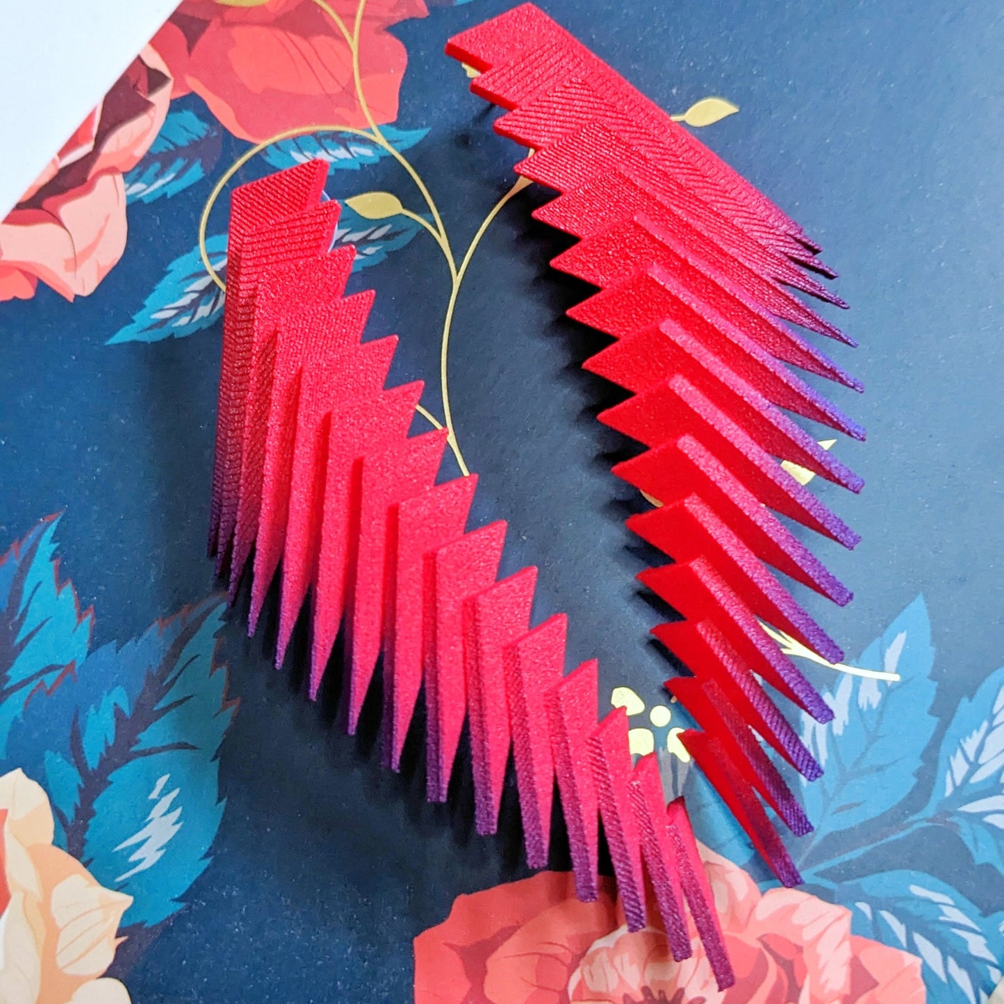 Red and Purple Earrings — Stud Parabora