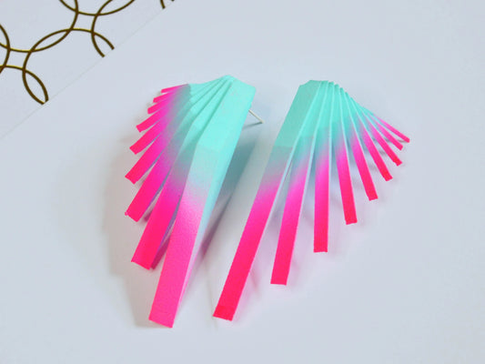 Pink and Mint — Paracore Earrings