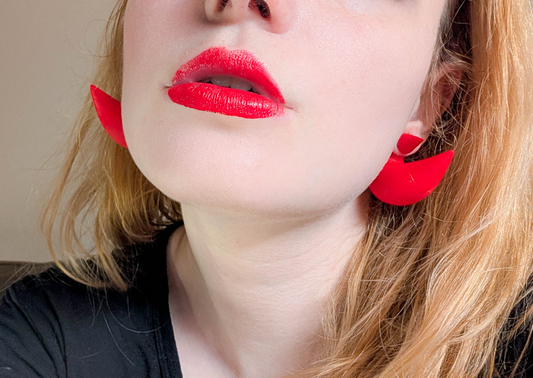 Red Horn Earrings