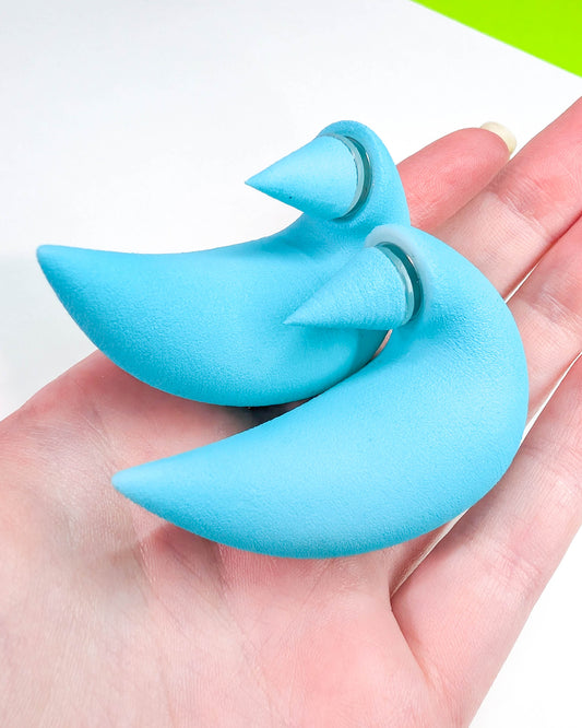 Teal Horn Earrings