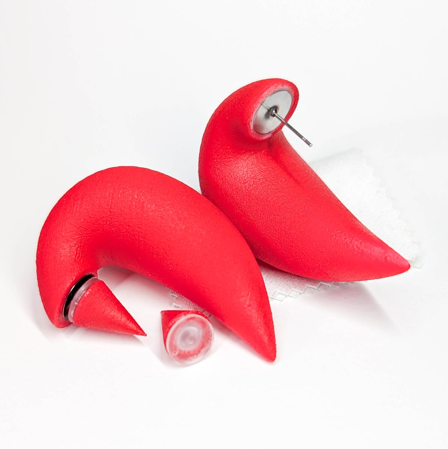 Red Horn Earrings