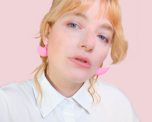 Pastel Pink Horn Earrings